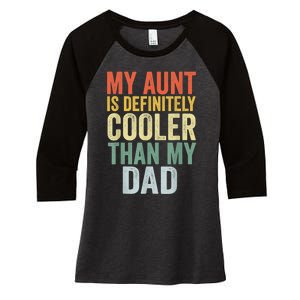 My Aunt Is Definitely Cooler Than My Dad Auntie Niece Nephew Women's Tri-Blend 3/4-Sleeve Raglan Shirt