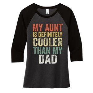 My Aunt Is Definitely Cooler Than My Dad Auntie Niece Nephew Women's Tri-Blend 3/4-Sleeve Raglan Shirt