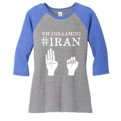 Mahsa Amini Iran #MAHSAAMINI Women's Tri-Blend 3/4-Sleeve Raglan Shirt