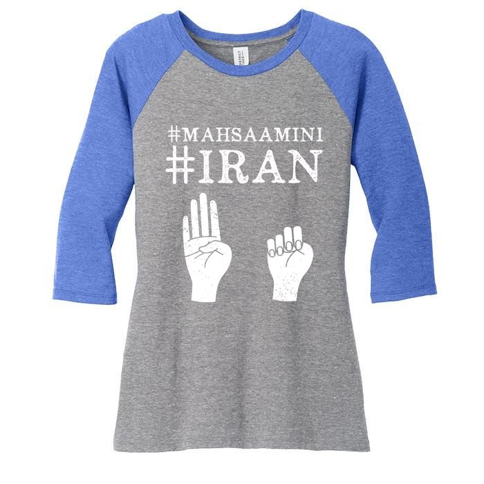 Mahsa Amini Iran #MAHSAAMINI Women's Tri-Blend 3/4-Sleeve Raglan Shirt