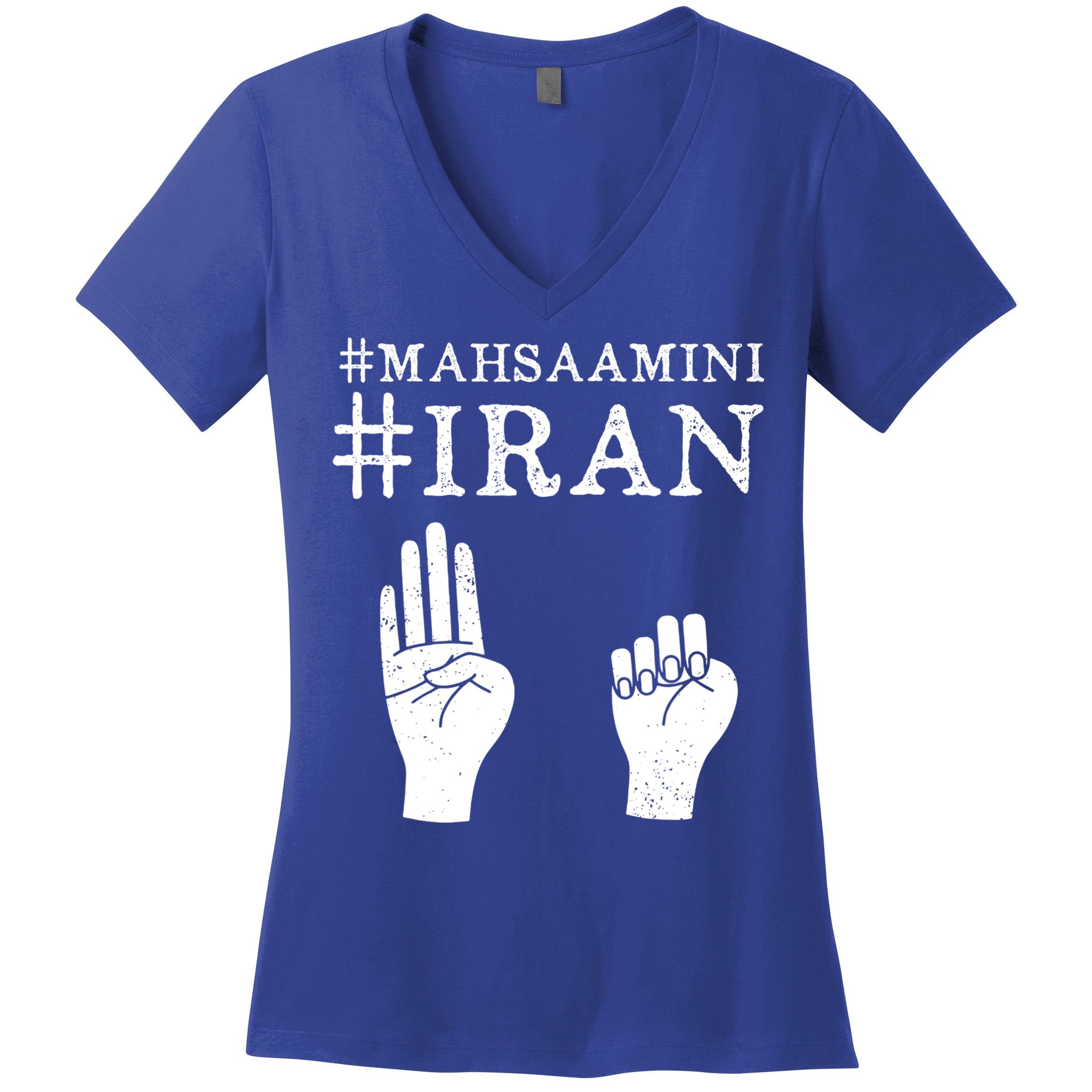 Mahsa Amini Iran #MAHSAAMINI Women's V-Neck T-Shirt