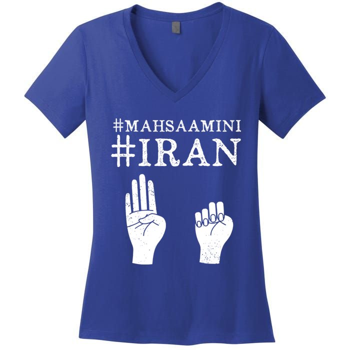 Mahsa Amini Iran #MAHSAAMINI Women's V-Neck T-Shirt