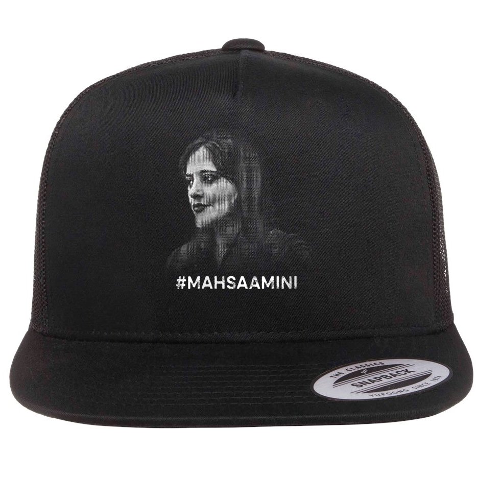 Mahsa Amini Iran #MAHSAAMINI Flat Bill Trucker Hat