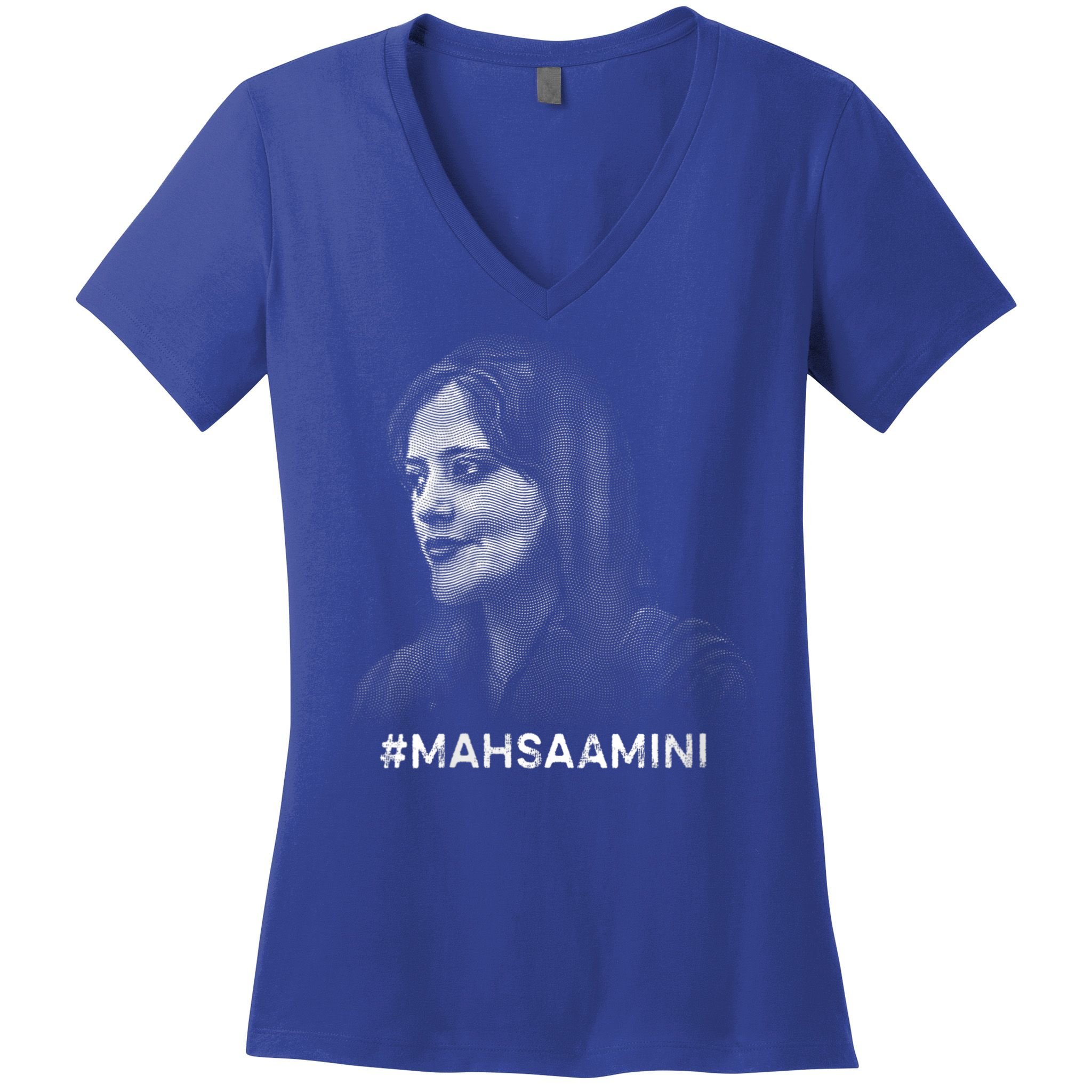 Mahsa Amini Iran #MAHSAAMINI Women's V-Neck T-Shirt