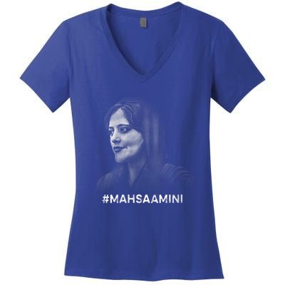 Mahsa Amini Iran #MAHSAAMINI Women's V-Neck T-Shirt