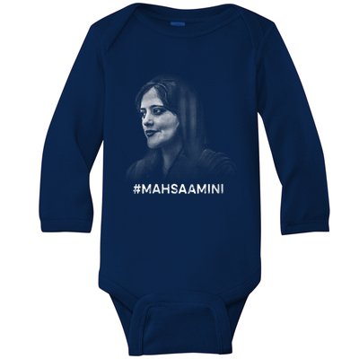 Mahsa Amini Iran #MAHSAAMINI Baby Long Sleeve Bodysuit