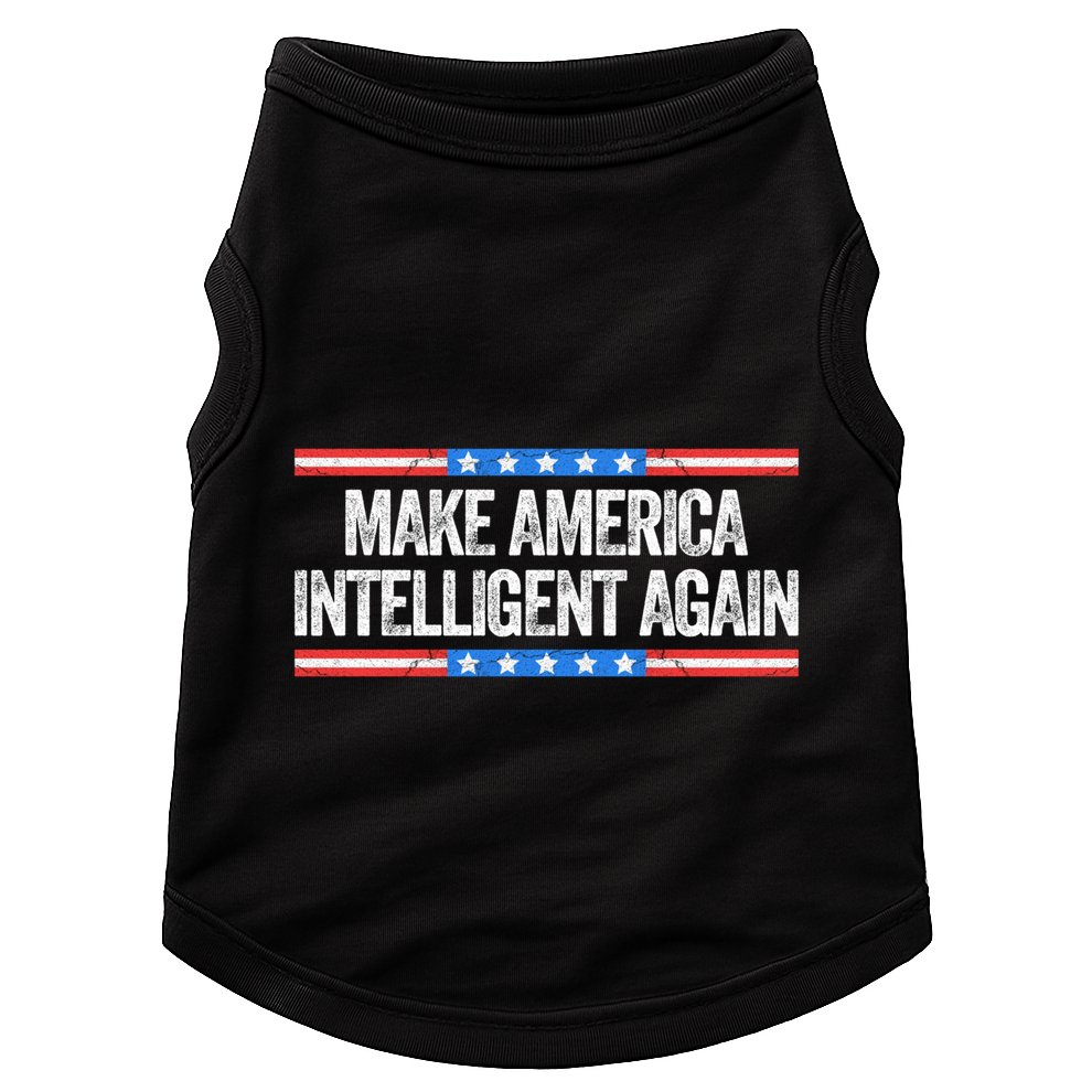 Make America Intelligent Again Funny Us Patriotic July 4th Gift Doggie Tank