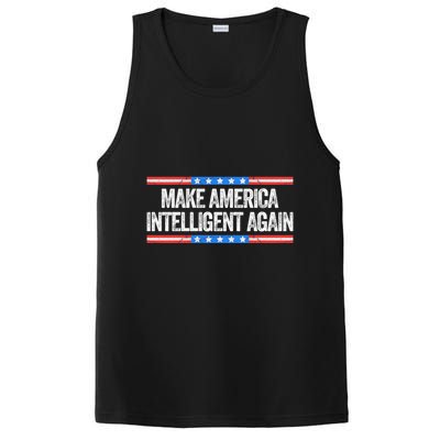 Make America Intelligent Again Funny Us Patriotic July 4th Gift PosiCharge Competitor Tank