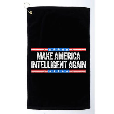 Make America Intelligent Again Funny Us Patriotic July 4th Gift Golf Towel