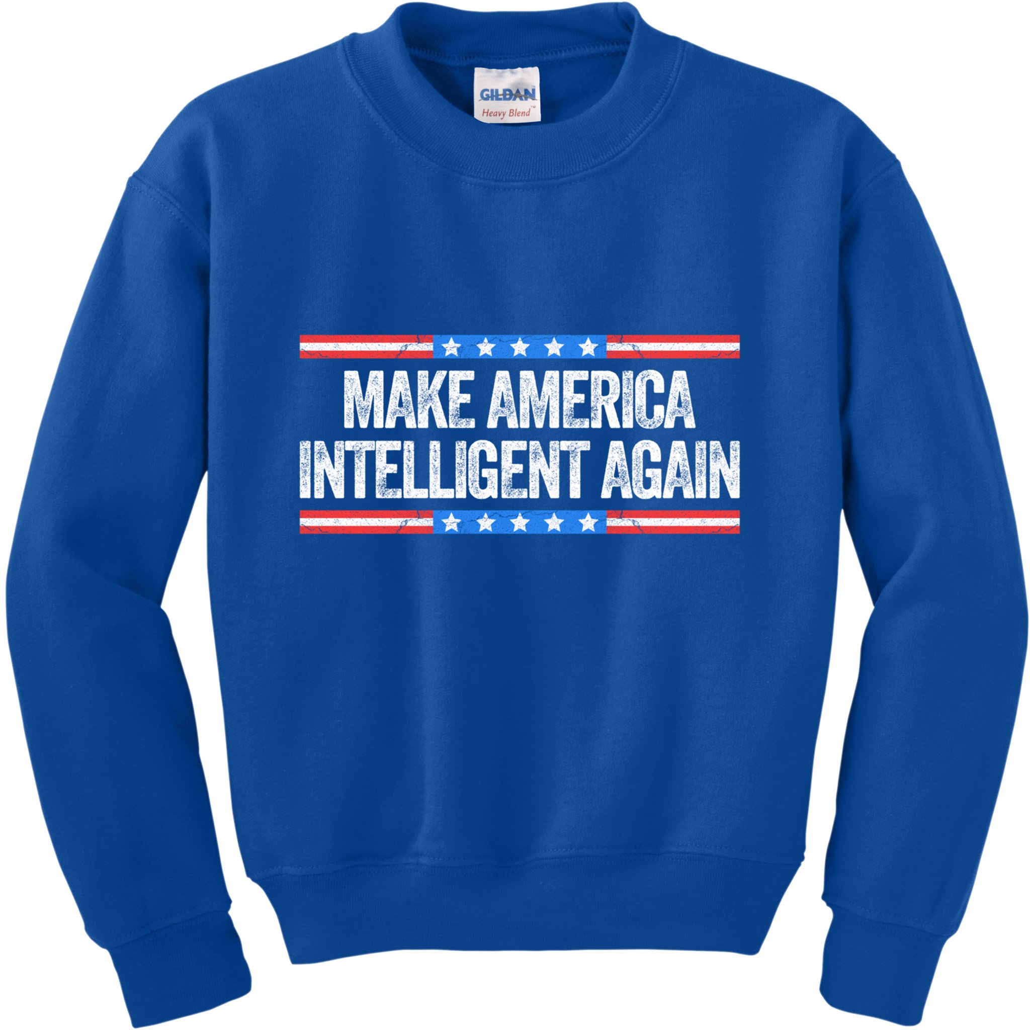 Make America Intelligent Again Funny Us Patriotic July 4th Gift Kids Sweatshirt