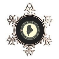 Maine Augusta Retro Metallic Star Ornament