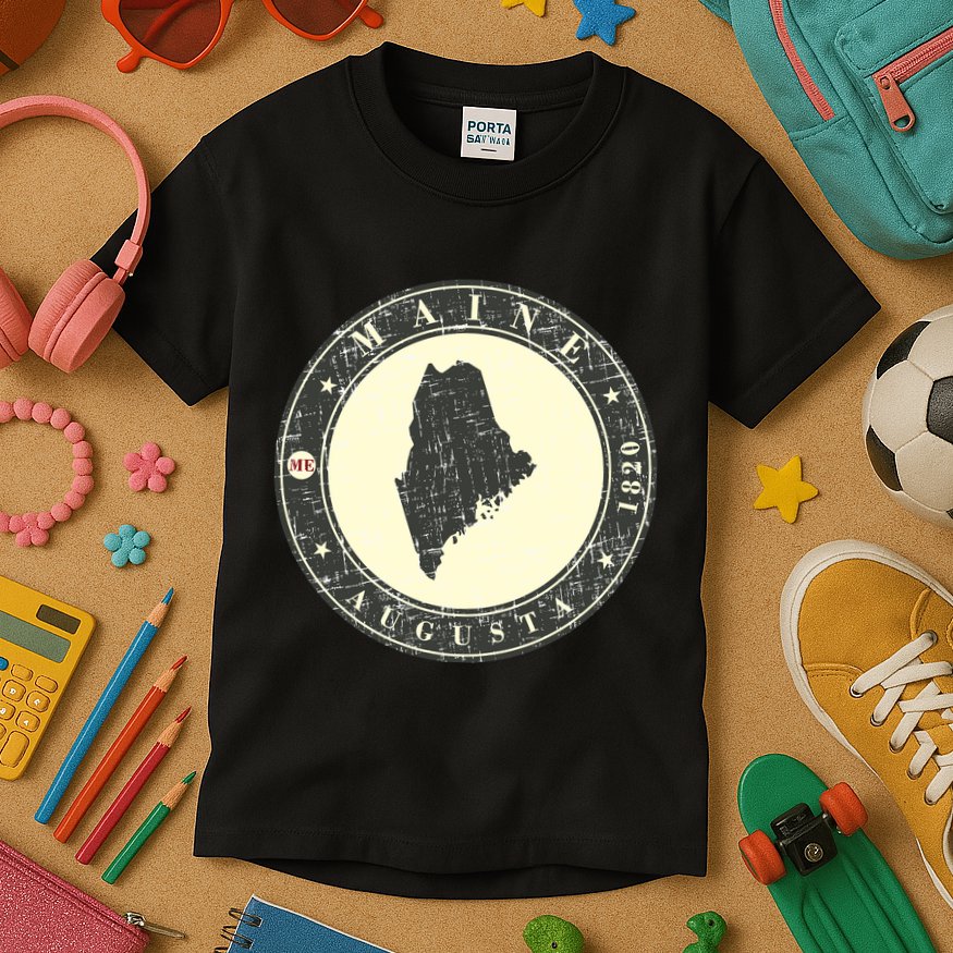 Maine Augusta Retro Kids T-Shirt