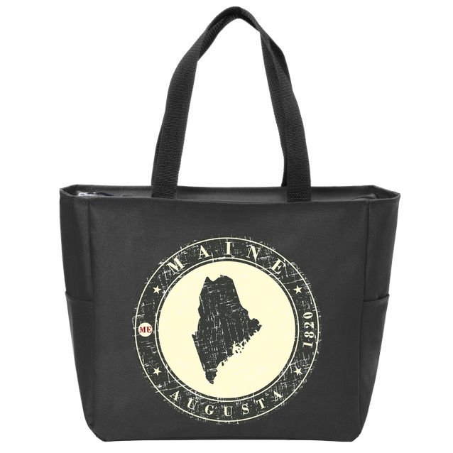Maine Augusta Retro Zip Tote Bag