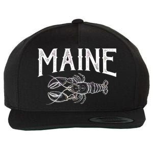 Maine Lobster Wool Snapback Cap