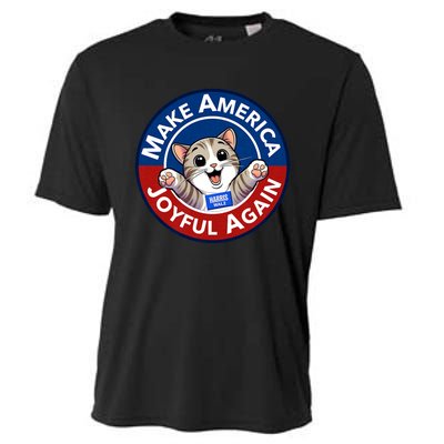 Make America Joyful Again Harris Wall 2024 Cat Lady Cooling Performance Crew T-Shirt