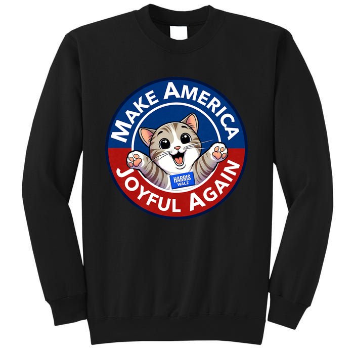 Make America Joyful Again Harris Wall 2024 Cat Lady Sweatshirt