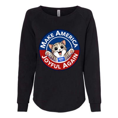 Make America Joyful Again Harris Wall 2024 Cat Lady Womens California Wash Sweatshirt