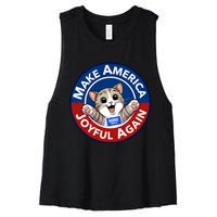 Make America Joyful Again Harris Wall 2024 Cat Lady Women's Racerback Cropped Tank