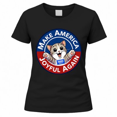 Make America Joyful Again Harris Wall 2024 Cat Lady Women's T-Shirt