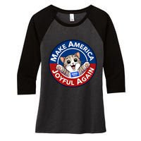 Make America Joyful Again Harris Wall 2024 Cat Lady Women's Tri-Blend 3/4-Sleeve Raglan Shirt