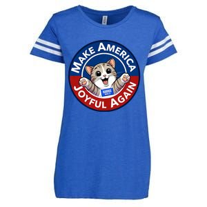 Make America Joyful Again Harris Wall 2024 Cat Lady Enza Ladies Jersey Football T-Shirt