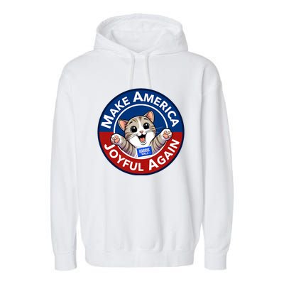 Make America Joyful Again Harris Wall 2024 Cat Lady Garment-Dyed Fleece Hoodie