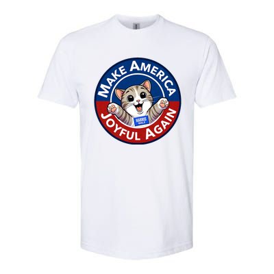 Make America Joyful Again Harris Wall 2024 Cat Lady Softstyle CVC T-Shirt