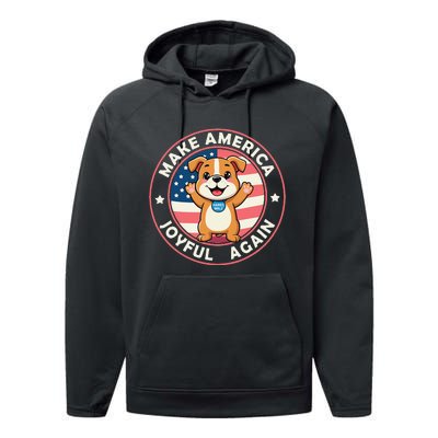 Make America Joyful Again Harris Wall 2024 Childless Dog Performance Fleece Hoodie