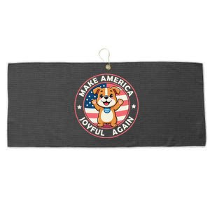 Make America Joyful Again Harris Wall 2024 Childless Dog Large Microfiber Waffle Golf Towel