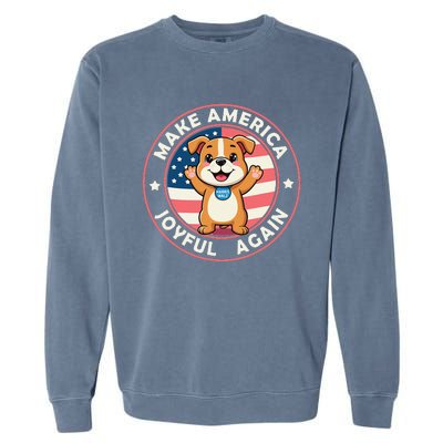 Make America Joyful Again Harris Wall 2024 Childless Dog Garment-Dyed Sweatshirt