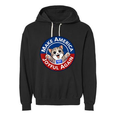 Make America Joyful Again Harris Wall 2024 Cat Lady Garment-Dyed Fleece Hoodie