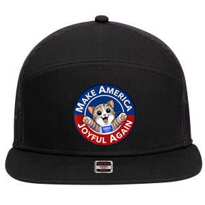 Make America Joyful Again Harris Wall 2024 Cat Lady 7 Panel Mesh Trucker Snapback Hat