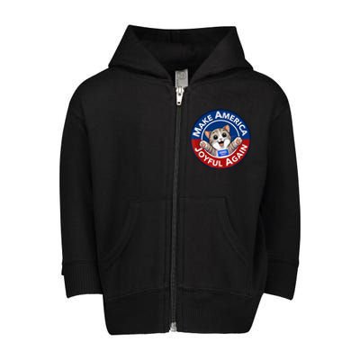 Make America Joyful Again Harris Wall 2024 Cat Lady Toddler Zip Fleece Hoodie