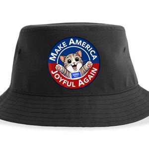 Make America Joyful Again Harris Wall 2024 Cat Lady Sustainable Bucket Hat