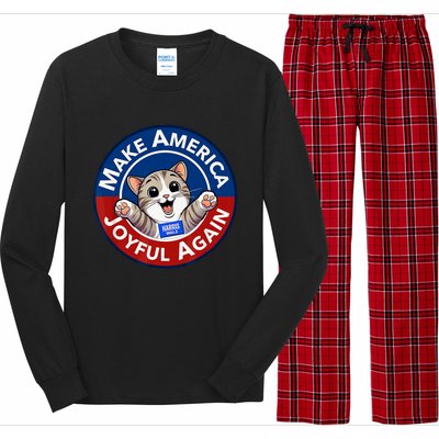 Make America Joyful Again Harris Wall 2024 Cat Lady Long Sleeve Pajama Set