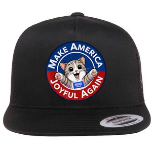 Make America Joyful Again Harris Wall 2024 Cat Lady Flat Bill Trucker Hat