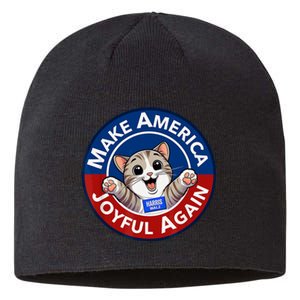 Make America Joyful Again Harris Wall 2024 Cat Lady Sustainable Beanie