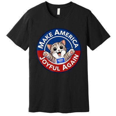 Make America Joyful Again Harris Wall 2024 Cat Lady Premium T-Shirt