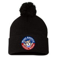 Make America Joyful Again Harris Wall 2024 Cat Lady Pom Pom 12in Knit Beanie