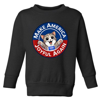 Make America Joyful Again Harris Wall 2024 Cat Lady Toddler Sweatshirt