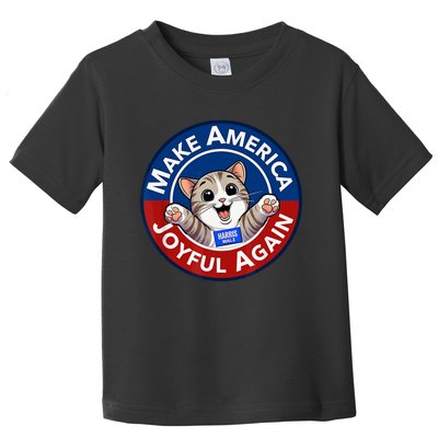 Make America Joyful Again Harris Wall 2024 Cat Lady Toddler T-Shirt