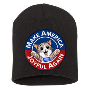 Make America Joyful Again Harris Wall 2024 Cat Lady Short Acrylic Beanie