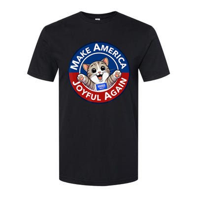 Make America Joyful Again Harris Wall 2024 Cat Lady Softstyle CVC T-Shirt