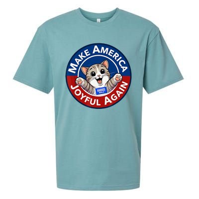 Make America Joyful Again Harris Wall 2024 Cat Lady Sueded Cloud Jersey T-Shirt