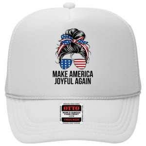 Make America Joyful Again High Crown Mesh Back Trucker Hat