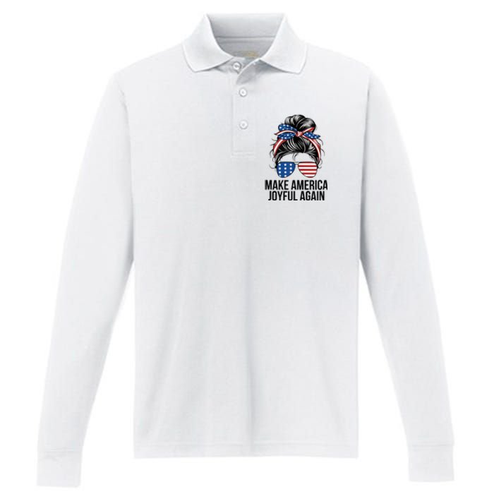 Make America Joyful Again Performance Long Sleeve Polo