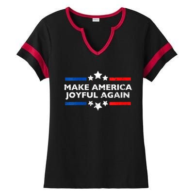 Make America Joyeful Again Kamala Harris Tim Walz Waltz 2024 Joyful Warriors Ladies Halftime Notch Neck Tee