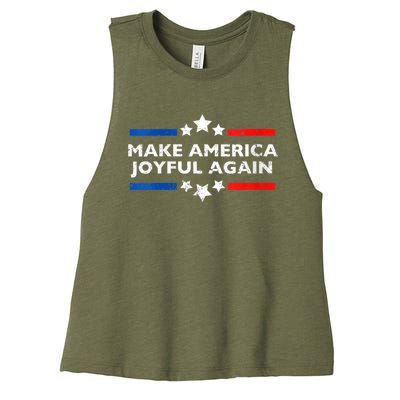 Make America Joyeful Again Kamala Harris Tim Walz Waltz 2024 Joyful Warriors Women's Racerback Cropped Tank