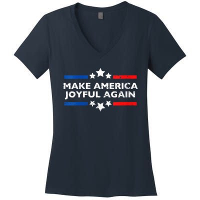 Make America Joyeful Again Kamala Harris Tim Walz Waltz 2024 Joyful Warriors Women's V-Neck T-Shirt