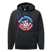 Make America Joyful Again Harris Wall 2024 Cat Lady Performance Fleece Hoodie